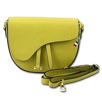 Florence UmhäNgetasche Damen Schultertasche Satteltasche Echtleder Gelb OTF810Y