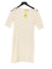 Velvet A-Line Midi Dress S in Cream