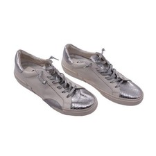 Dolce Vita Zina Sneaker Snakeskin Creamy White Silver Size 9.5 Metallic