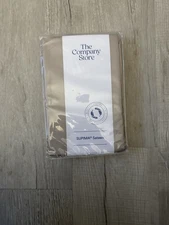 The Company Store Sateen Pillowcase KING Light Birch 100% Cotton NEW
