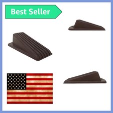 Brown Heavy-Duty Rubber Door Stoppers - Non-Marking 2 Pack for Wall Protection