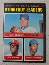 1971 Topps - Strikeout Leaders (Seaver, Gibson, Jenkins) #72 - EXMT