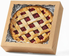9Inch Kraft Brown Bakery Boxes,Pie Boxes with Clear Window Treat Boxes for Choco