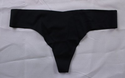 Third Love Women's 4-Way Stretch Zero Edge No-Show Thong DH3 Black Small NWT