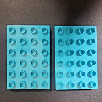 Lego Duplo Light Blue Turquoise Base Plate 4 x6 Holes Set of 2  Baseplate