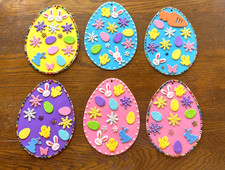 6 Easter Handmade Foam Eggs Set 4