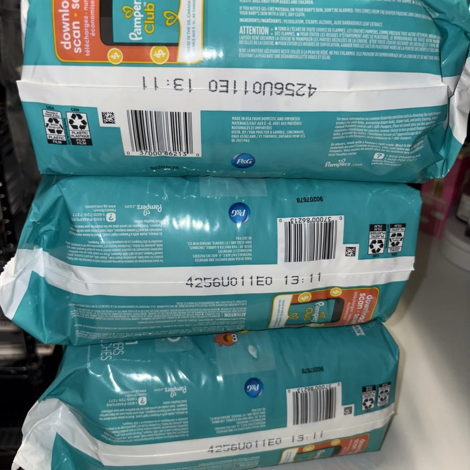3 PakPampers Baby Dry Diapers Size6 (35+LBS) SESAMESTREET PrintedDiapers21Count  - Image 4 of 4