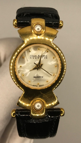 Joan Rivers Classics Quartz Wristwatch White Face Faux Pearls (untested)