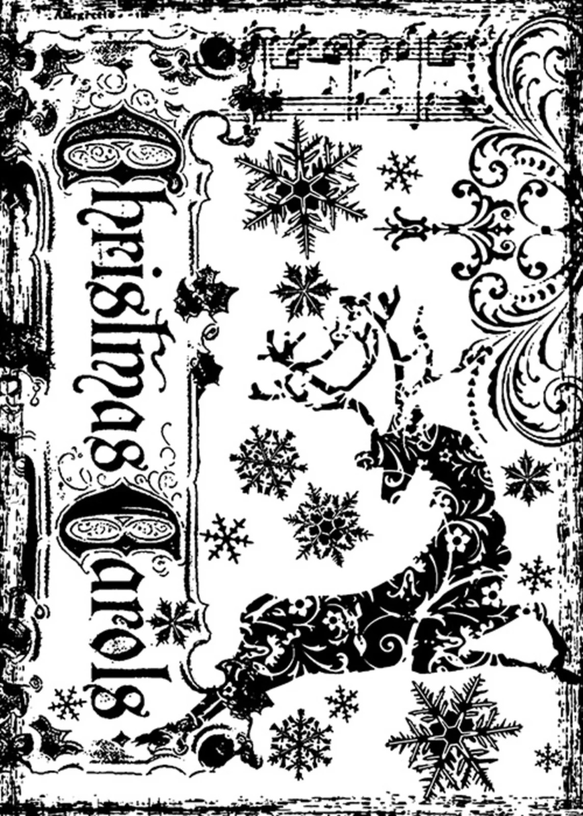 Stampers Anonymous Tim Holtz Components Cling Rubber Stamp Reindeer Games COM027