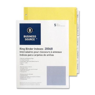 Business Source Binder Indexes 2'' Tabs 11''x8-1/2'' 5 Tab CL Tabs/Buff 50/Box
