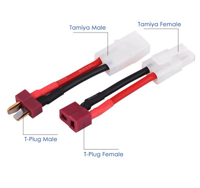   2x Adapterkabel Set Tamiya auf T-Dean Stecker Buchse Adapter Male Female 14AWG