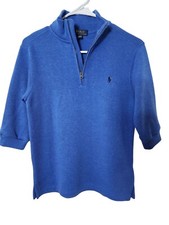 Polo Ralph Lauren Boys Blue 1/4 Zip Knit Pullover Size 10/12