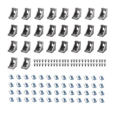 26pcs Angle Corner Bracket Gusset Connector Hardware for 2020 Aluminum Extrusion