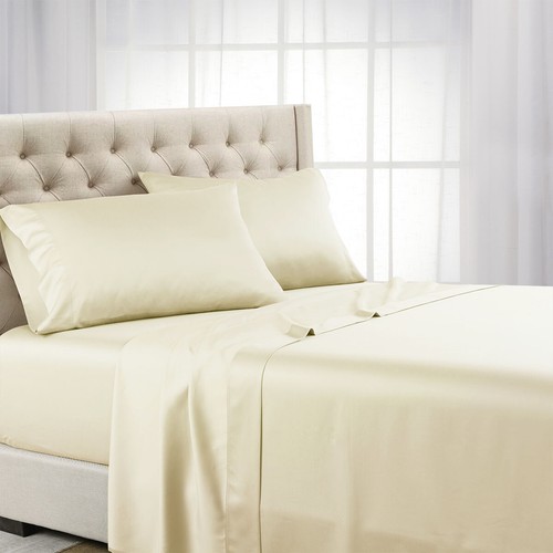 Split King Size Bed Sheet Set 600 Thread Count 100% Cotton Solid Soft Sheets - Picture 5 of 20