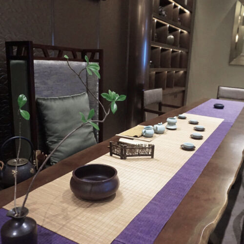 Tea Flag Table Runner Bamboo Woven Tablecloth Insulation Kitchen Placemat Nature - Picture 5 of 11