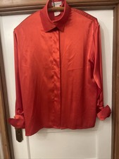Women’s Vintage Guy Laroche Boutique Paris Red Shirt, Size 12 Euro 40
