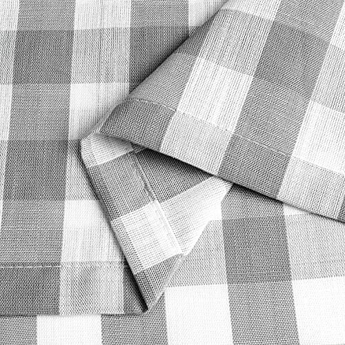 Buffalo Plaid Cafe Curtains 36 Inches Long, Gray and Tiers丨36"L Silver/Grey - Bild 5 von 6