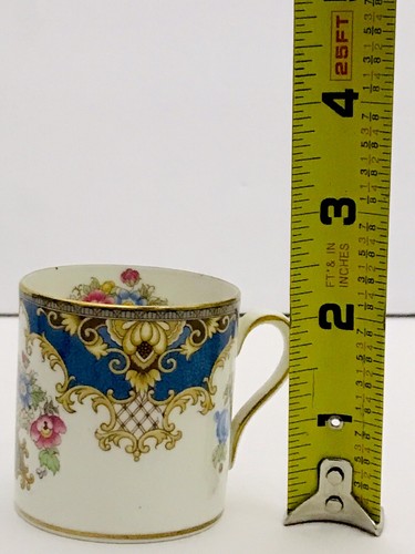 Vintage Shelley Bone China Blue Sheraton Demitasse Cup and Saucer - Picture 12 of 14