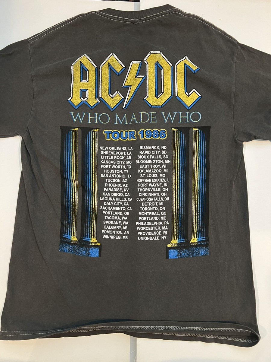 AC DC Who Made Who Tour '86 Shirt Small Rock Band Tee