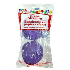 PURPLE PARTY STREAMERS CREPE PAPER 2 Rolls/Pack Total 140 Feet