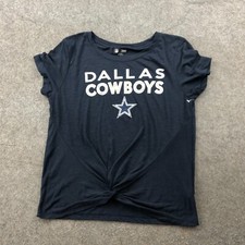 Dallas Cowboys Shirt Womens Large Blue Solid Spell Out Ladies