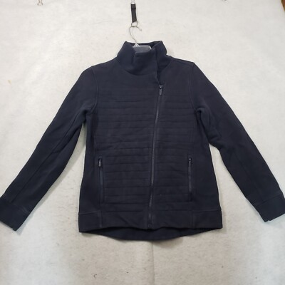 Lululemon Fleece Be True Jacket Womens 4 Black Full Zip Asymmetric Cotton Fleece
