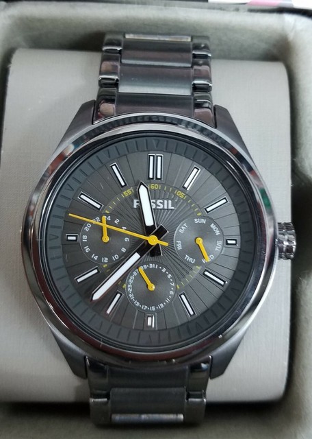 Authentic Fossil Gunmetal Chronograph 