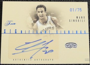 manu ginobili autograph