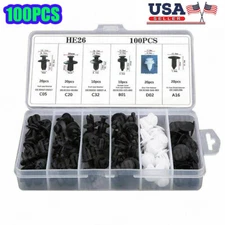 For Ford 100PCS Bumper Hood Clips Retainer Rivet Fastener Fender Push Pin USA