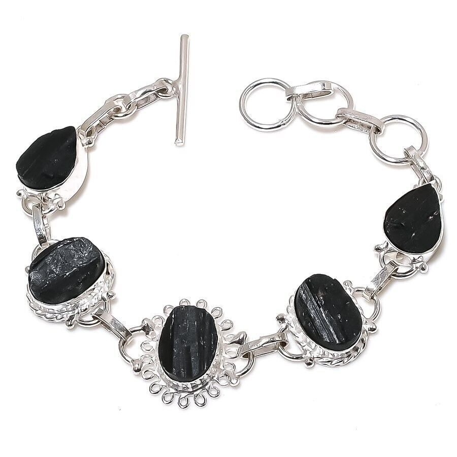 Pulseras de joyería de plata de ley 925 hechas a mano con piedras preciosas...