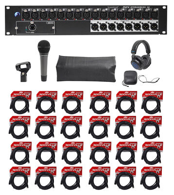 Soundcraft Mini Stagebox 16R 2U MSB16R 16x8+Cables+Audio Technica Mic+Headphones