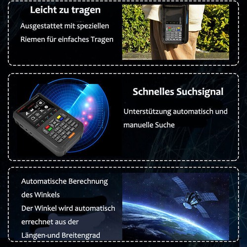 FTA DVB-S2/S2X Satellitenfinder Digital Satelliten TV Signal Messgerät Satfinder - Afbeelding 9 van 24