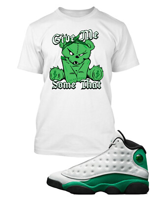Mens Evil Bear Graphic Sneaker Tee Shirt Match J13 Lucky Green Give Me Some