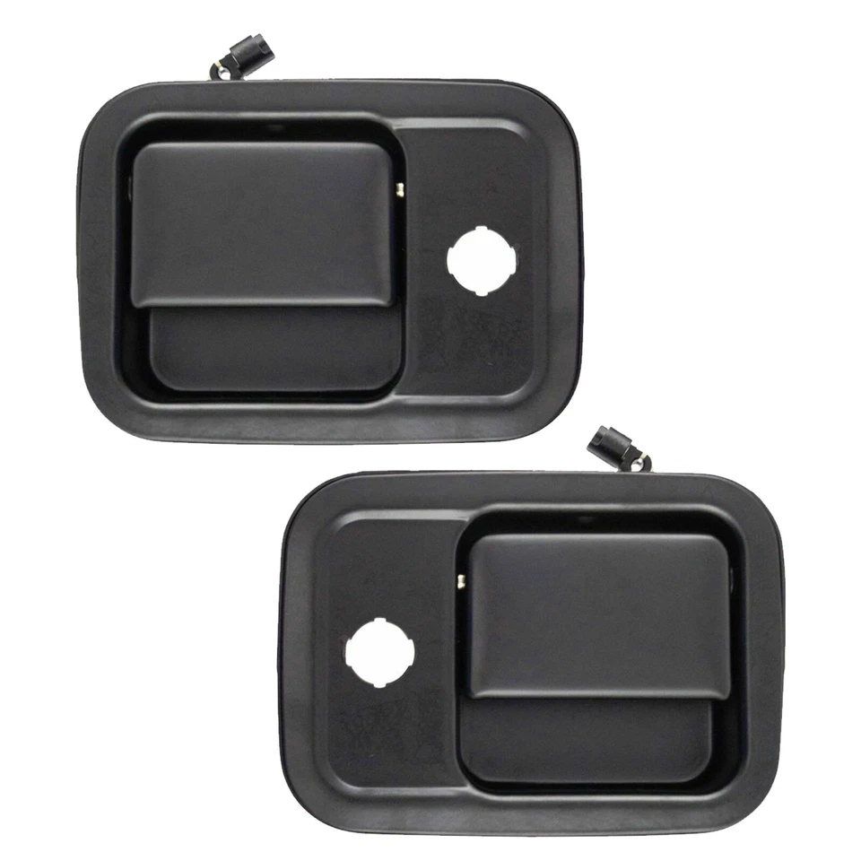 Manija de puerta delantera exterior negra laterales derecha derecha para 91-05 Freightliner FL Foto 3 de 4