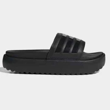 Adidas Women's Adilette Platform Slide 'Triple Black' - HQ6179 NWT