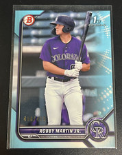 2022 Bowman - Prospects Sky Blue Border #BP-43 Robby Martin Jr. /499 Rockies