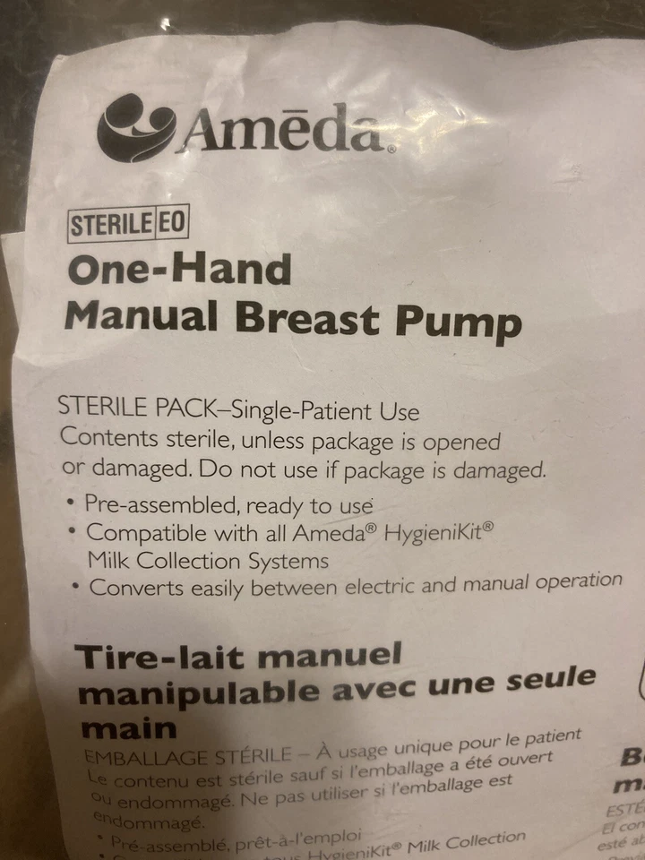 EXP 7/2024- Ameda Single One-Hand Manual Breast Pump - NEW  NO BPA (SEALED) - Image 4 of 4