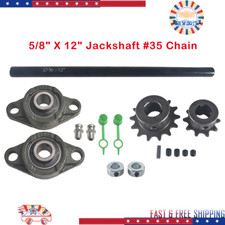 5/8" X 12" Complete Jackshaft Sprockets UCFL203 Pillow Block Bearings 35 Chain