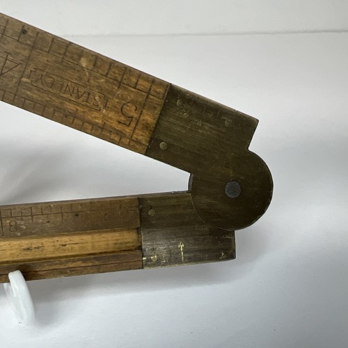 Stanley antico vintage n. 36 pinze scorrevoli in ottone per righello in legno di bosso da 1/2 L - Foto 4 di 10