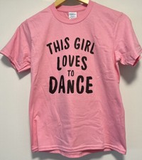 Girls Dance T Shirt Pink Youth Size Medium 8-10 NEW BALLERINA TAP Dbl Stitched