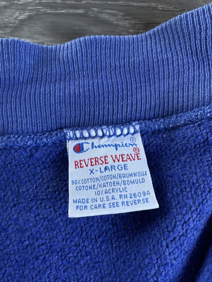 Champion Reverse Weave Cardigan Sweatshirt 90s USA Made Blue 2