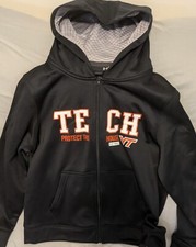 Virginia Tech Hokies Youth Under Armour Full Zip Hooded Sweat Jacket-Med-NWT