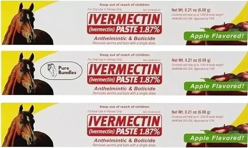 3 Pack Paste Horse Dewormer Apple Flavor dur-vet wormer free delivery