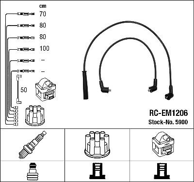 5900 NGK Ignition Cable Kit for MITSUBISHI