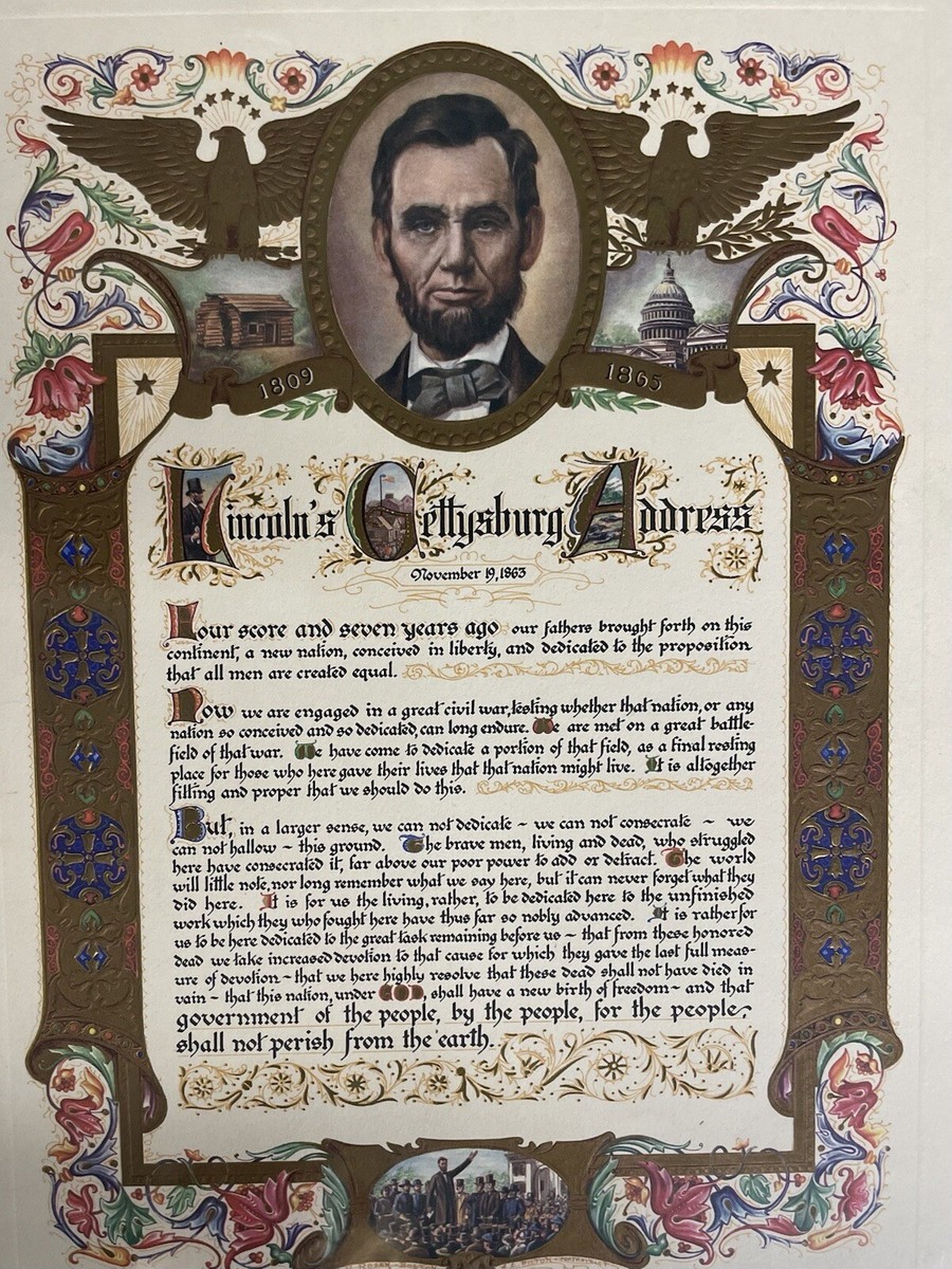 Historic Photo Print: The Gettysburg Address By Abraham Lincoln, November 19, 1863 - 8x10 Inch Reproduction
