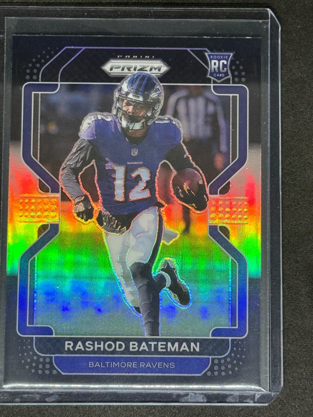2021 Chronicles Rashod Bateman Prizm Black Silver Prizm Rookie RC #PB-12 Ravens