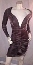 Fashion Nova Pastel Brown Make You Miss Me Back Zip Long Sleeve Dress Size S