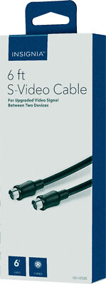 NEW Insignia 6' ft foot S-Video Cable Black for Upgraded Video Image Signal VCR