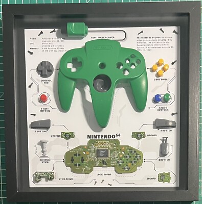 Nintendo N64 Controller Original Teardown Wall Frame