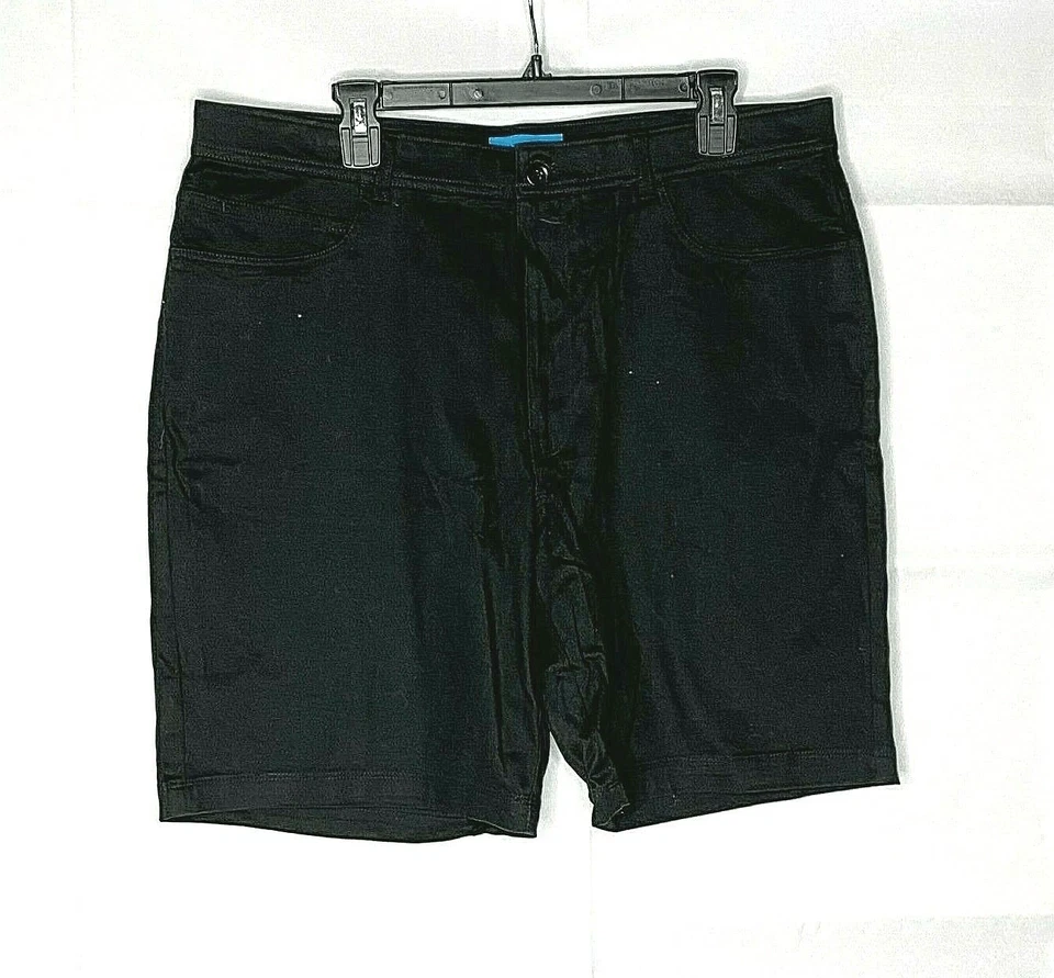 Savane Mens Shorts Size 36 Bermuda Front Casual Black - Imagem 2 de 4